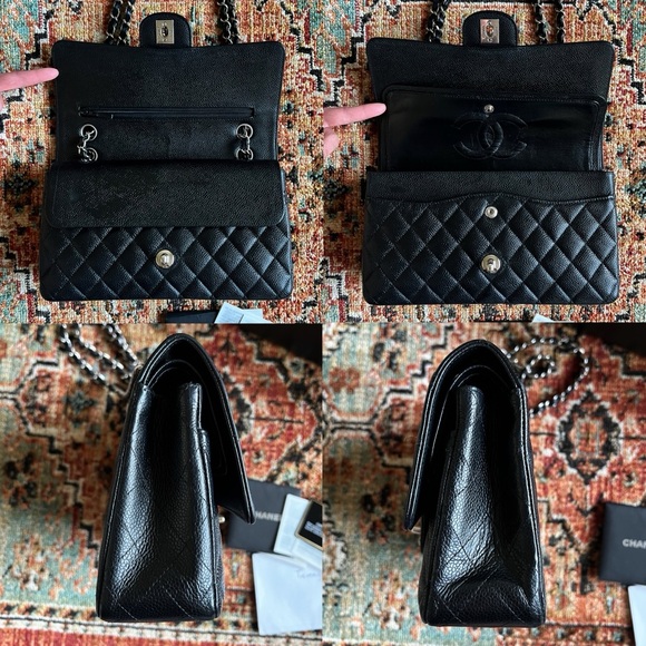 Chanel Classic Medium Black Caviar Double Flap Bag - Picture 6 of 12